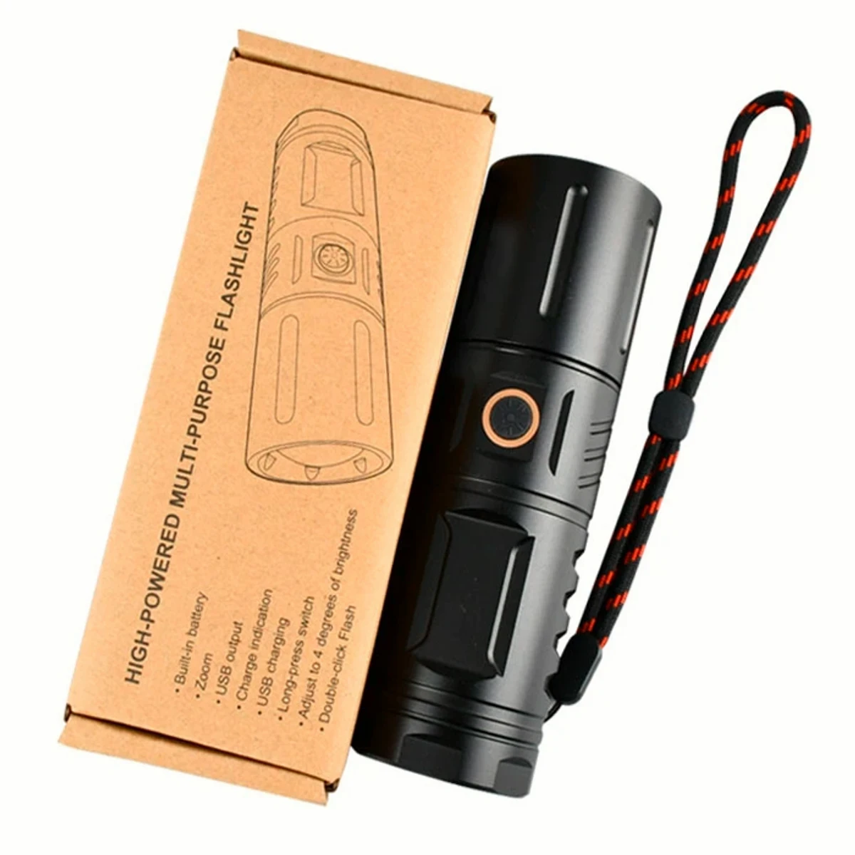 RECHARGEABLE LED TORCH LIGHT, WATERPROOF STRONG LED FLASHLIGHT WITH POWER BANK - Image 3